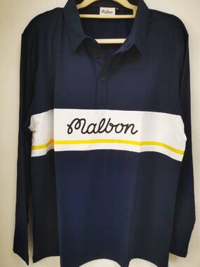 Malbon Men's Golf Polo Shirt Stylish Long Sleeve Casual Sport